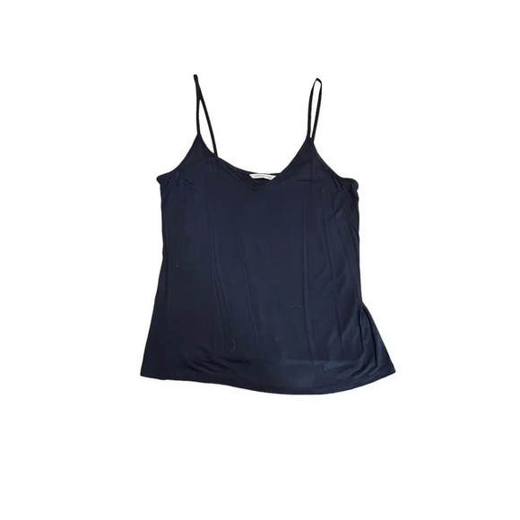 Soft Surroundings Women's Large Navy Cold Shoulder Beaded Cuff V-Neck Top & Tank - Picture 6 of 9